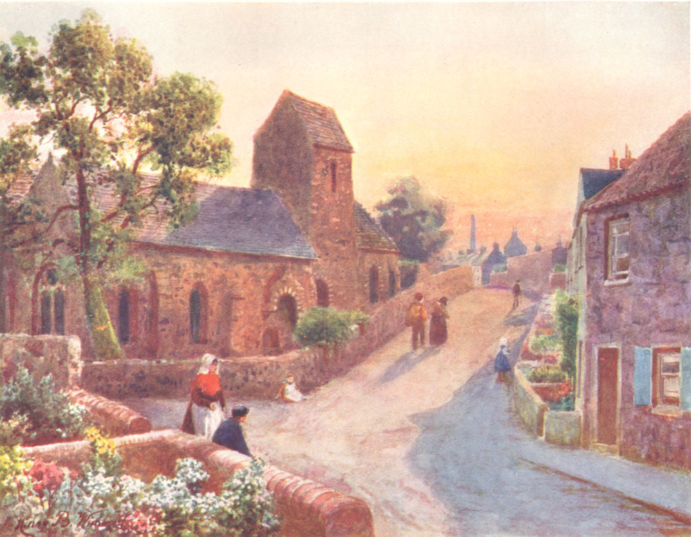 CHANNEL ISLANDS. St. Sampson's church, Guernsey 1904 old antique print picture